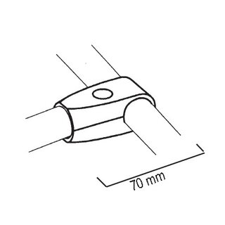 T-Verbinder klein runde Form für Ø25mm Rundrohr in Chrom