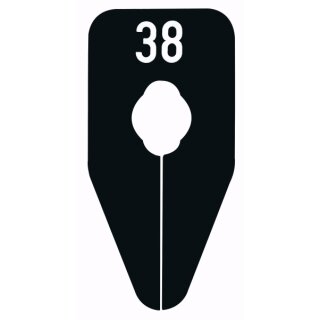 Größenscheibe für Oval und Rundrohre schwarz 98