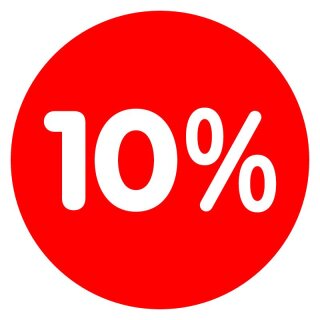 Ankleber Rabatt-Kreis, rot 10%