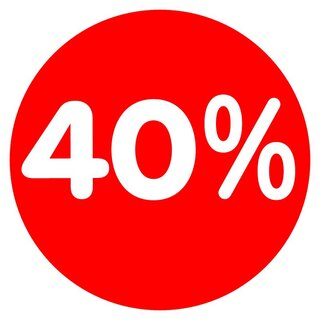 Ankleber Rabatt-Kreis, rot 40%