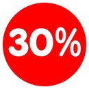 Ankleber Rabatt-Kreis, rot 30%