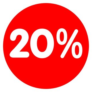 Ankleber Rabatt-Kreis, rot 20%