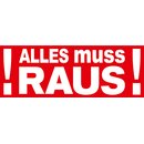 Ankleber " ALLES muss RAUS" 1380x420 mm