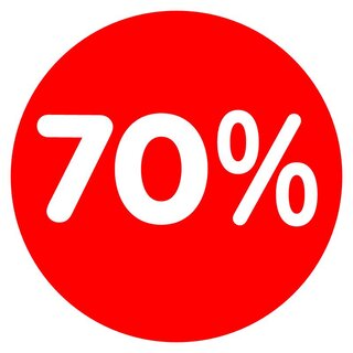 Ankleber Rabatt-Kreis, rot 70%